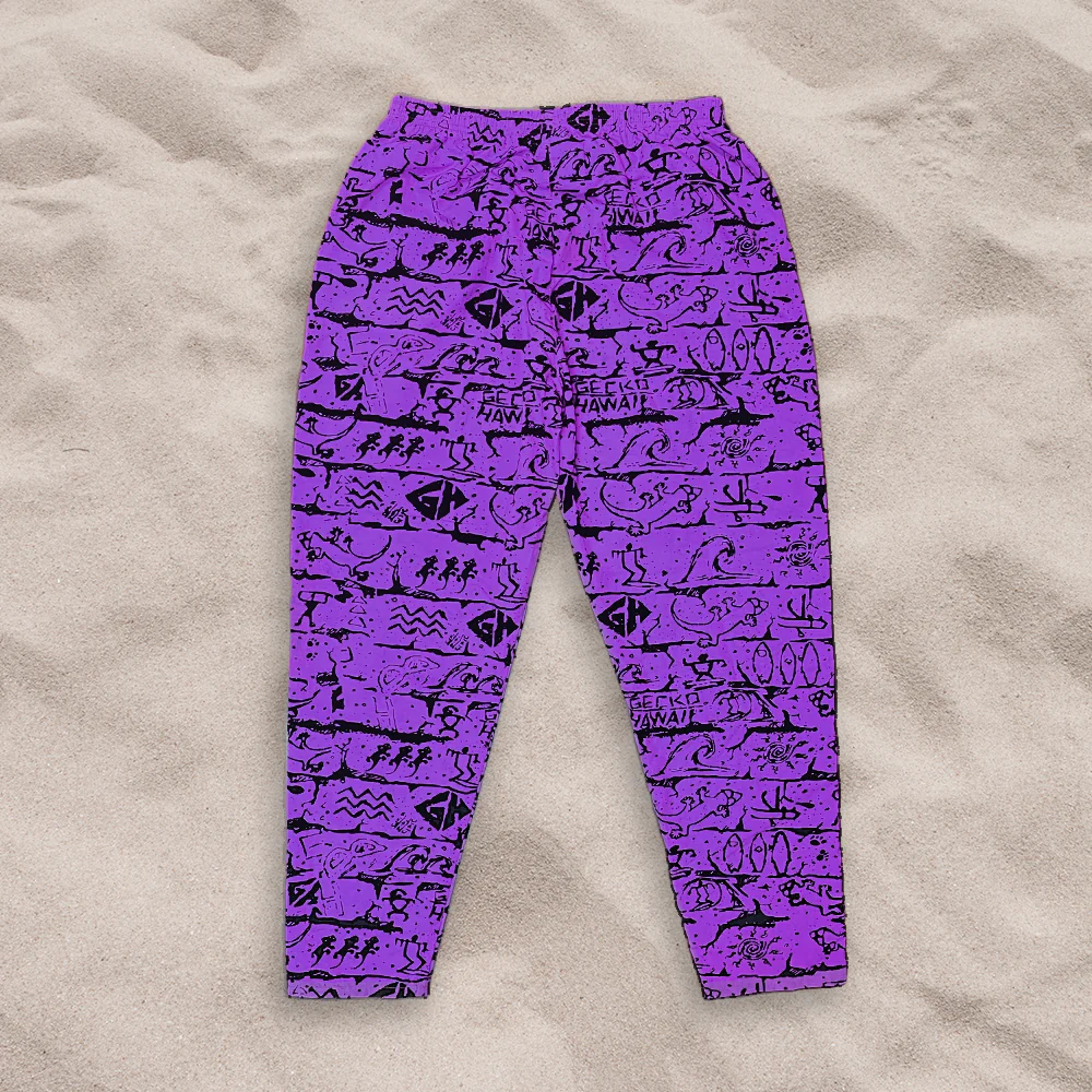 Deep Purple Gecko Wall '90's Beach Pants - Image 5