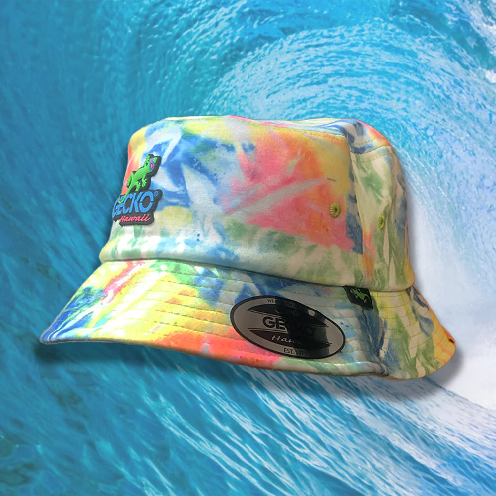 Gecko Hand-Painted Tie Dye Bucket Hat - Image 3