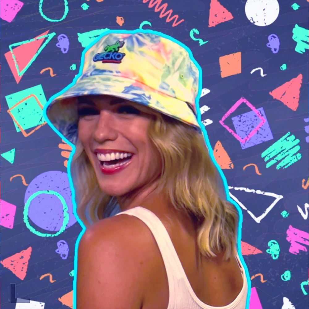 Gecko Hand-Painted Tie Dye Bucket Hat - Image 4