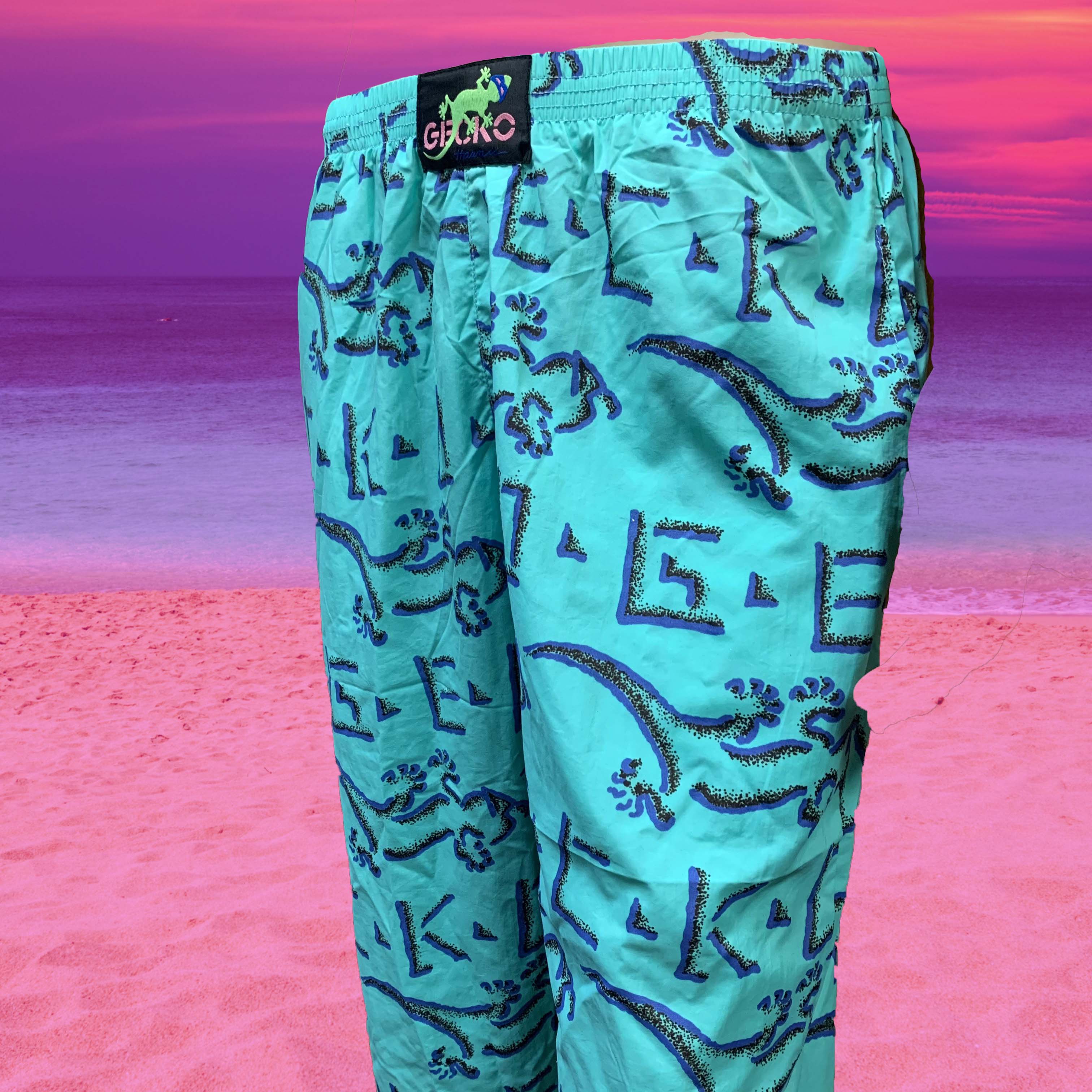 Gecko Petro Neon Mint Beach Pants (1988 - Featured In Stranger Things Season 5 - Image 3