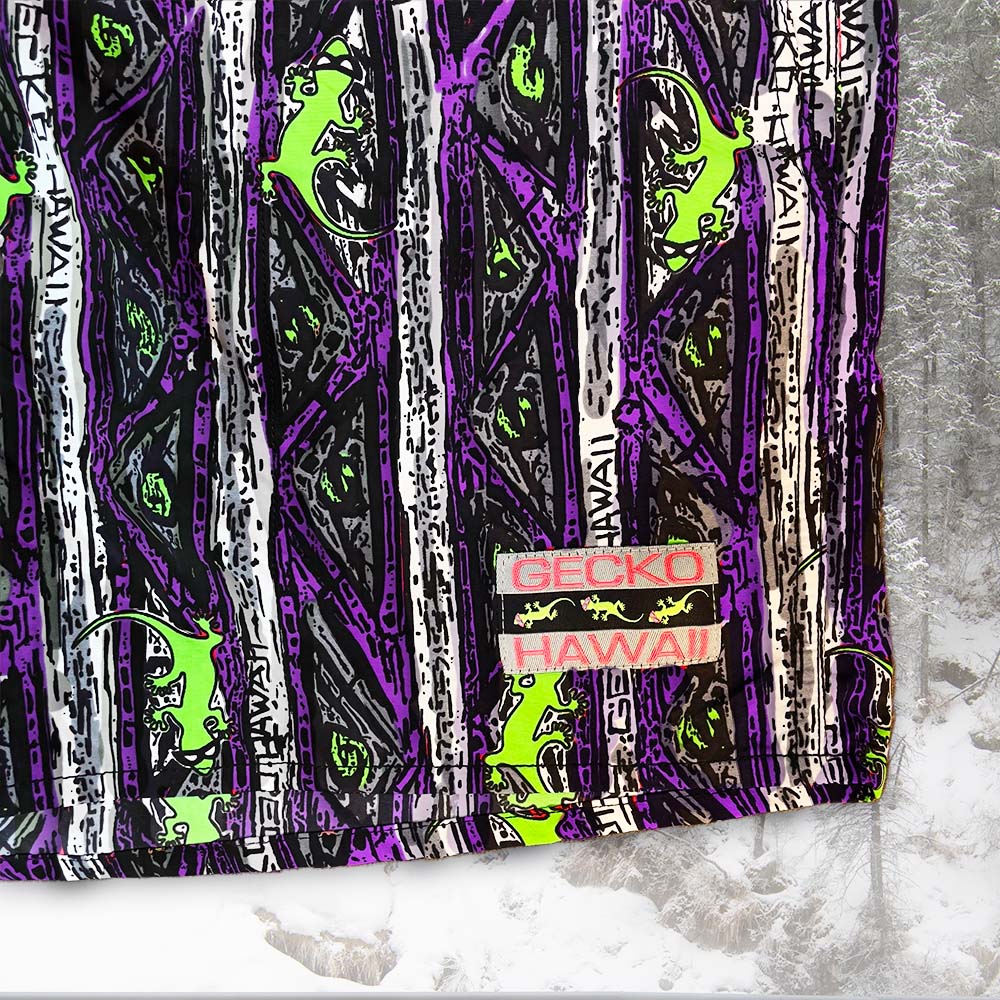 The Iconic Gecko Purple Stripe Volley Shorts - Image 3