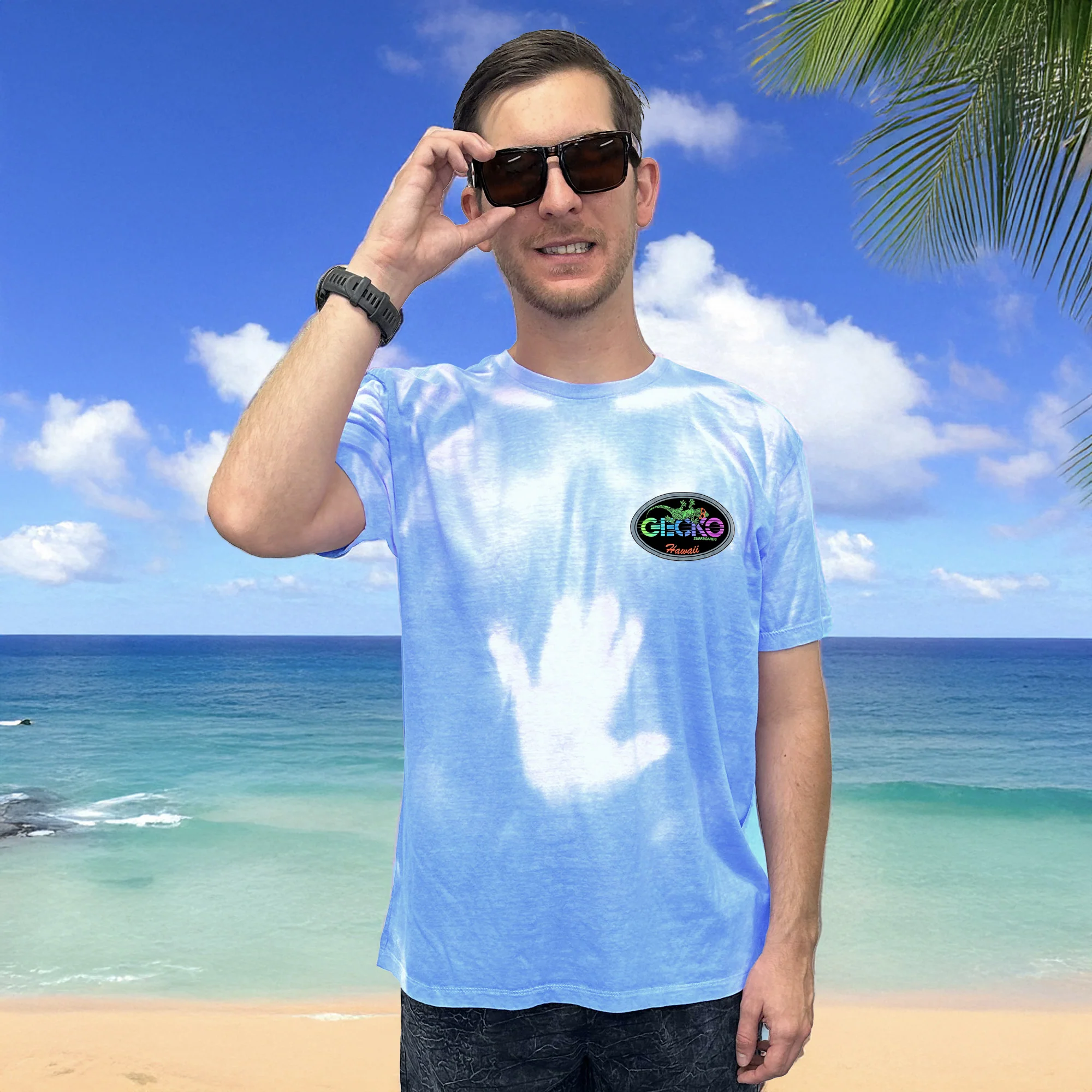 Gecko Racing Hyper Flash Blue to White Tee - Image 3