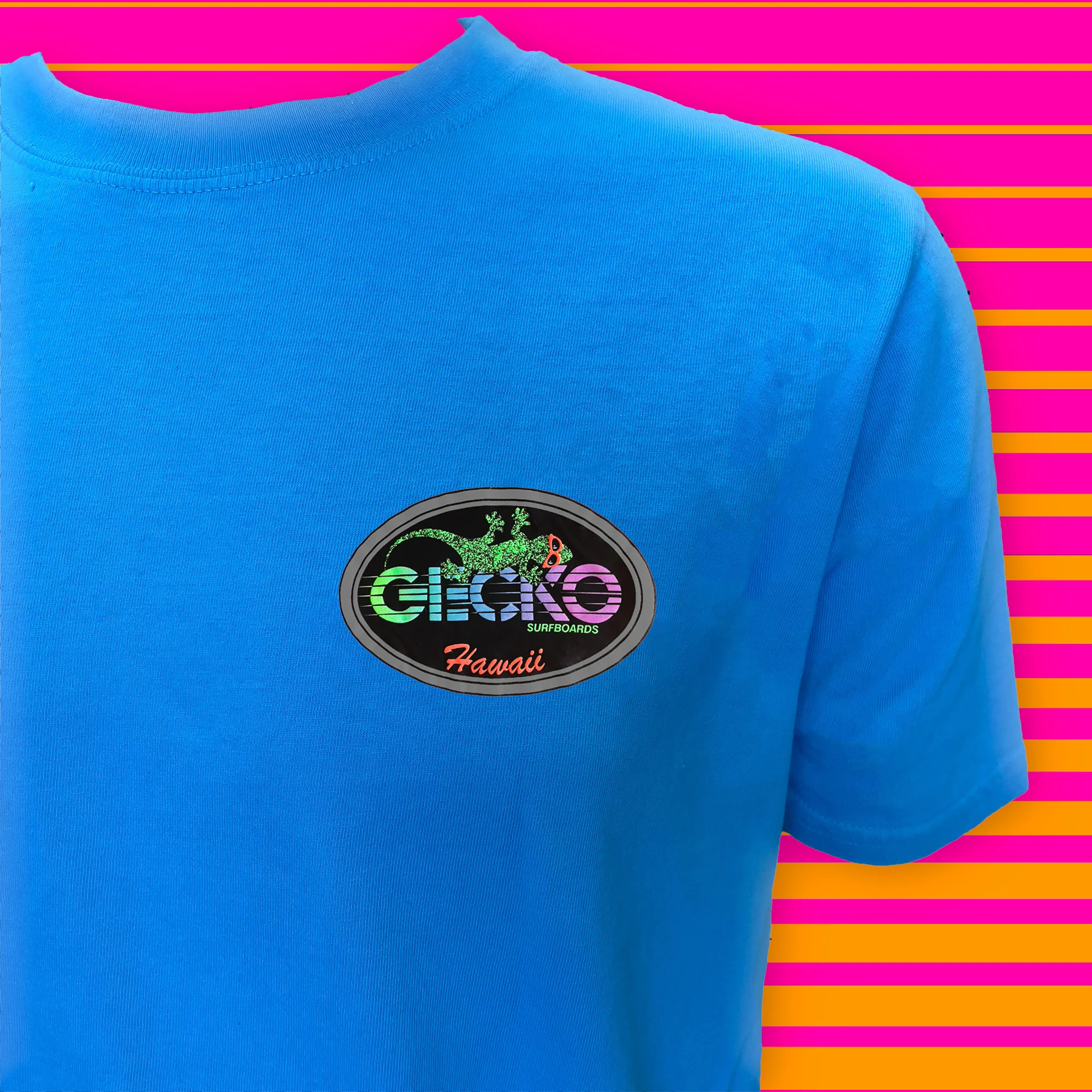 Gecko Racing - Neon Blue Pigment Tee - Image 4