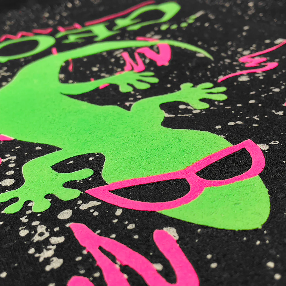 Original Glow-In-The-Dark SPLATTER Hoodie - Space Gecko - Image 10