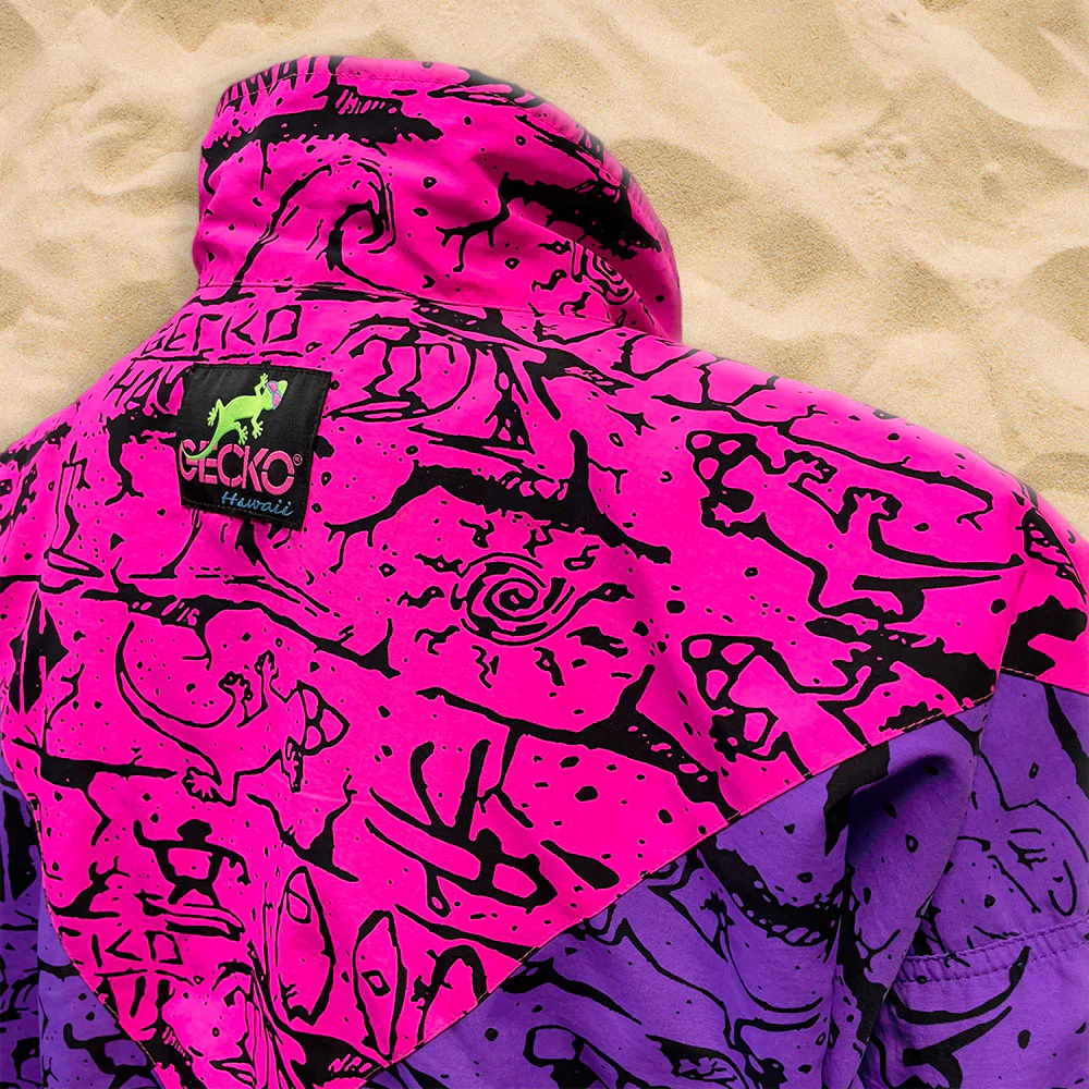 Pink/Purple Gecko Wall "V Full Zip" Windbreaker! - Image 7