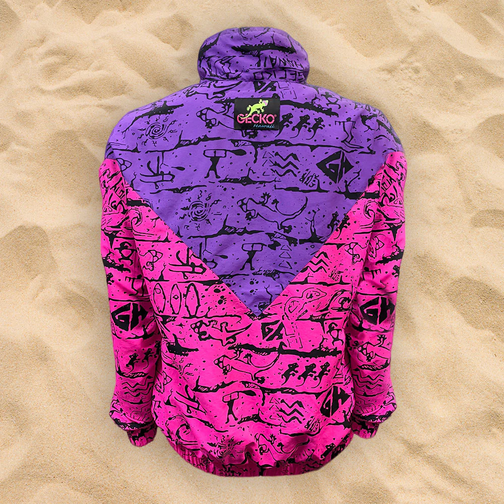 Purple/Pink Gecko Wall "V Full Zip" Windbreaker! - Image 4